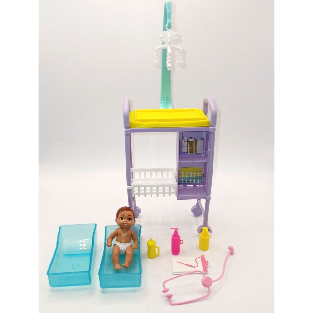 Barbie Lullaby Baby Exam Changing Table With Baby And Accessories Not Complete